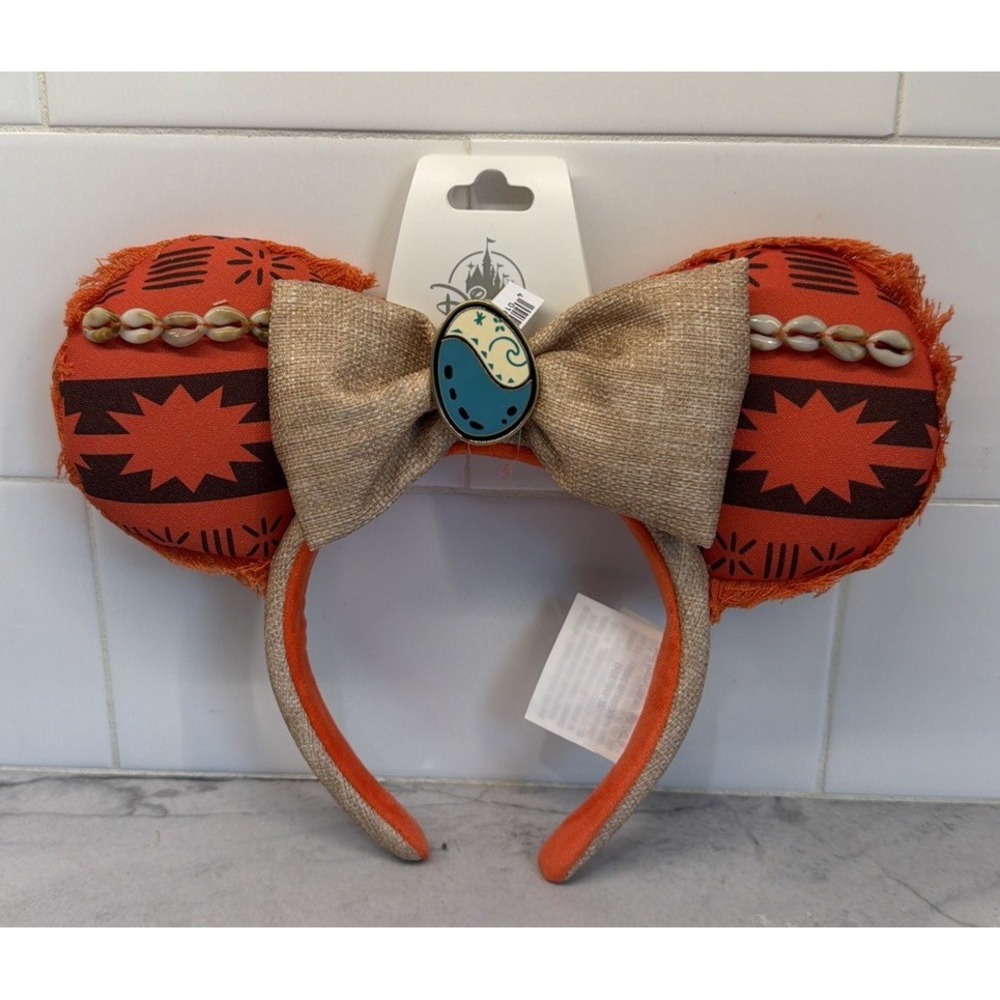 Authentic Disney Parks Moana Minnie Mouse Ears Headband Seashells Adult Size New